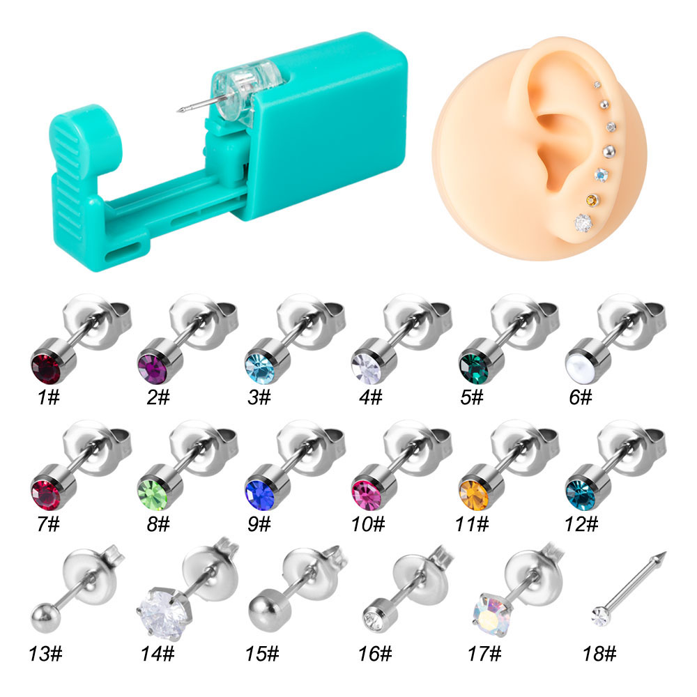 Body Jewelry Factory - 1 قطعة المتاح الأخضر الأذن ثقب