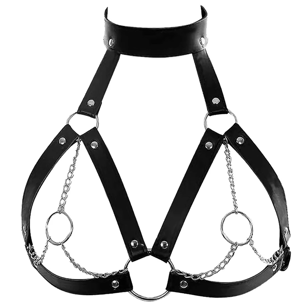 Body Jewelry Goth - النساء الجلود تسخير حزام الخصر مع