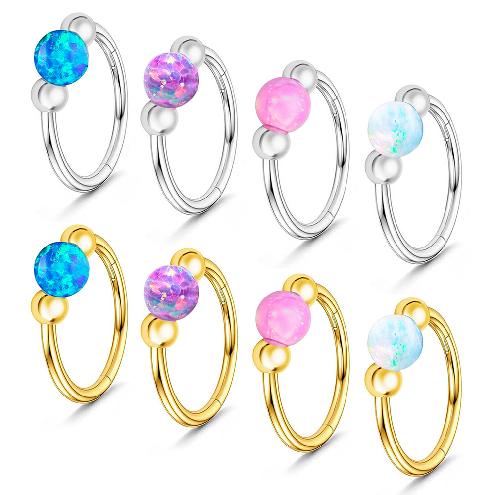 Body Jewelry Eu - مجموعة أوبال الأنف اللامعة، حرفة قطع