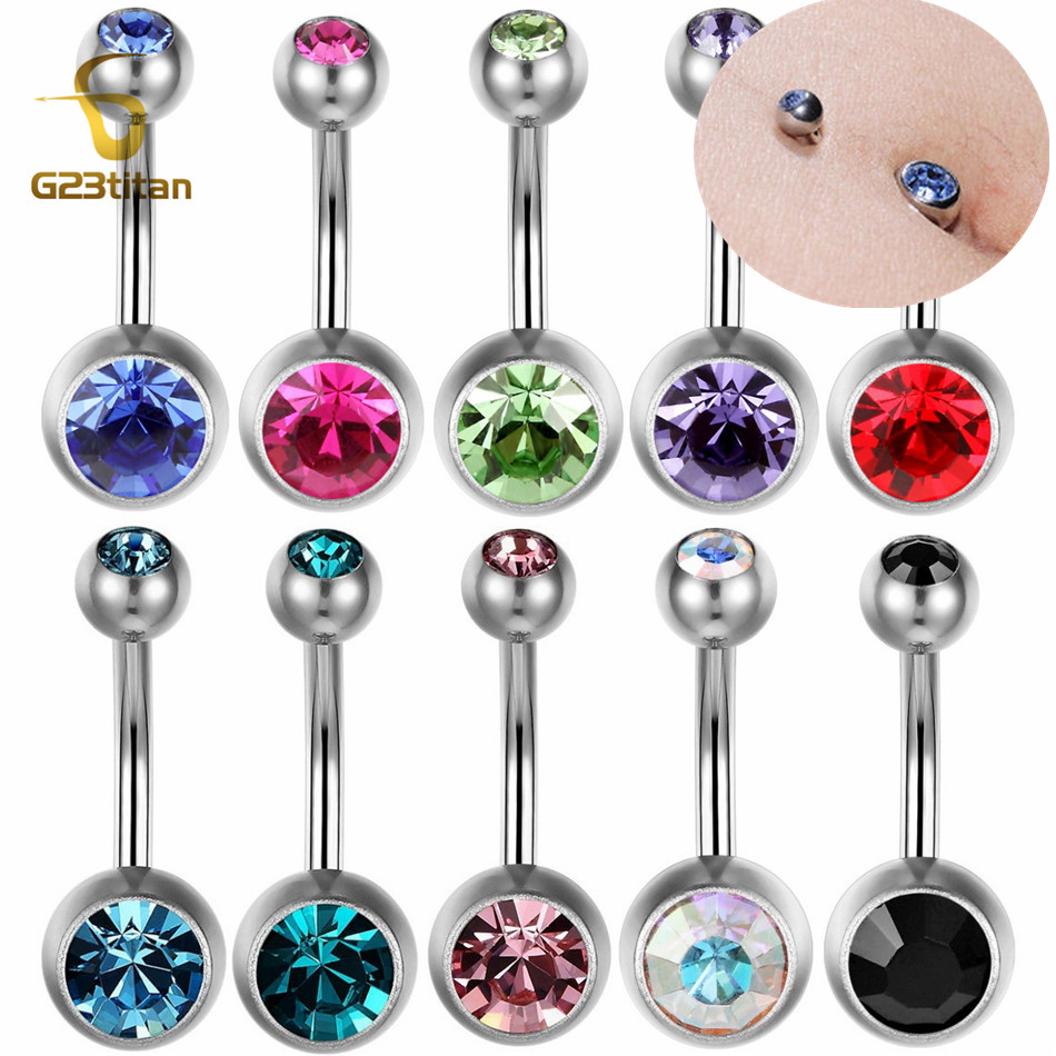 Belly Bar Titanium - G23Titian 14 جرام 8 مللي متر
