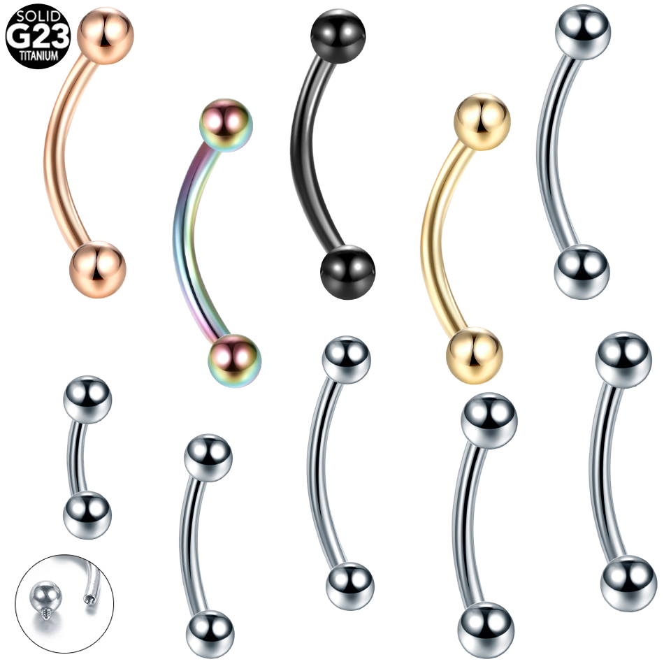 Belly Bar Titanium - 10 قطعة/الوحدة G23 التيتانيوم الحاجب الموز