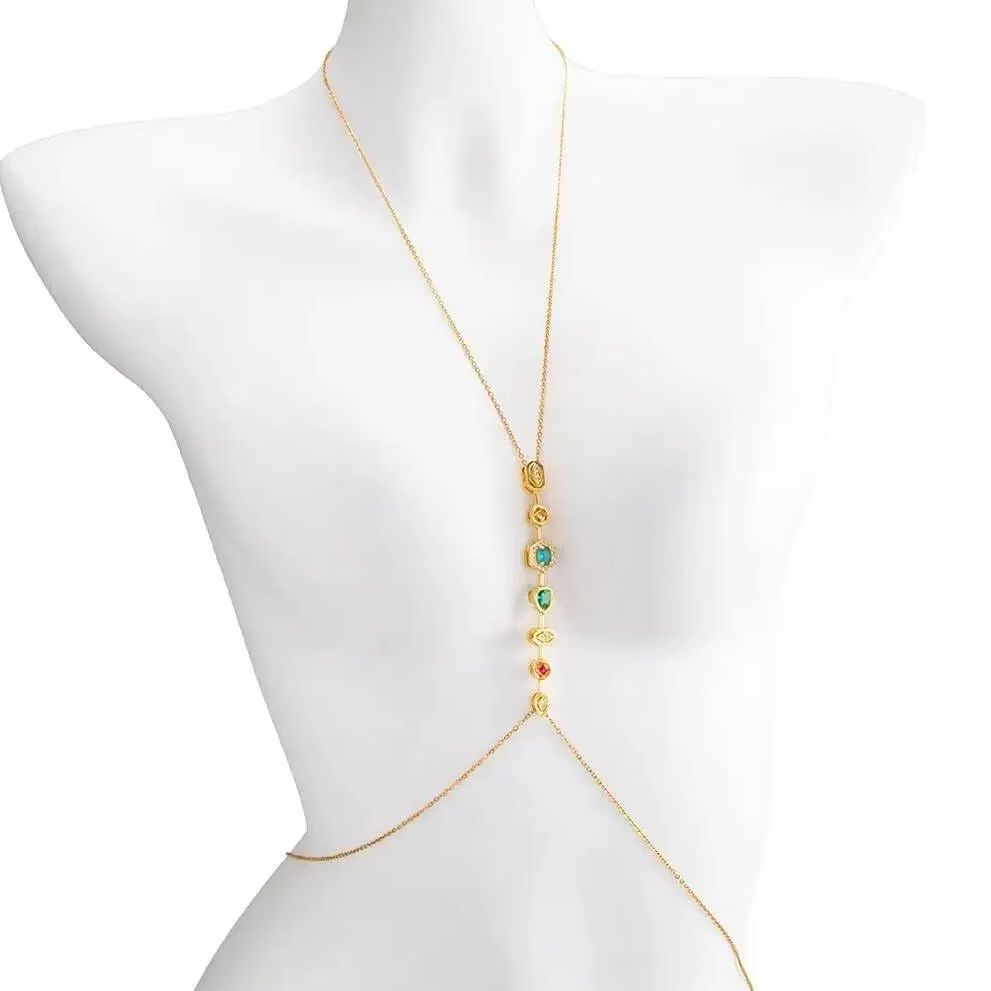 Body Jewelry For Women - سلسلة صدر وخصر من الفولاذ المقاوم