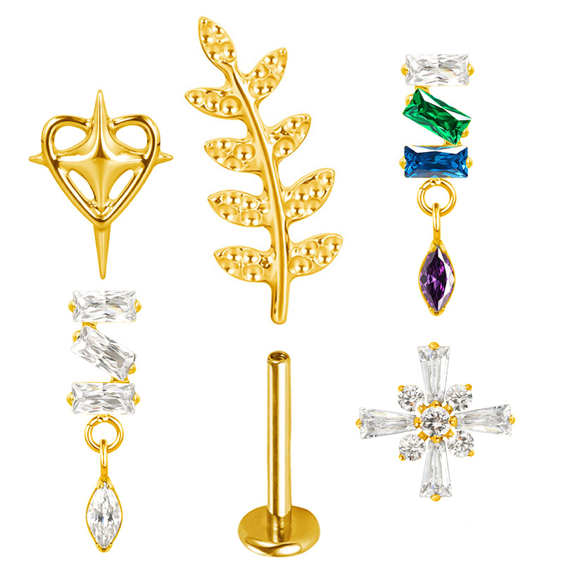 Body Jewelry Factory - ASTM F136 التيتانيوم الأذن قطعة القلب/3
