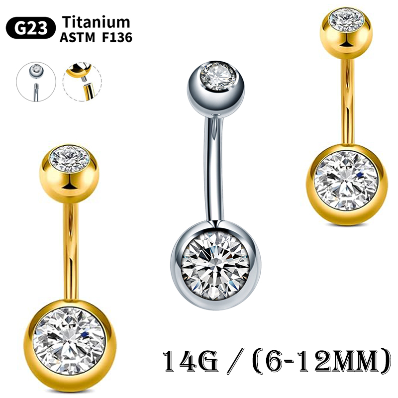 Belly Bar Titanium - 10 قطعة/الوحدة G23 التيتانيوم البطن زر
