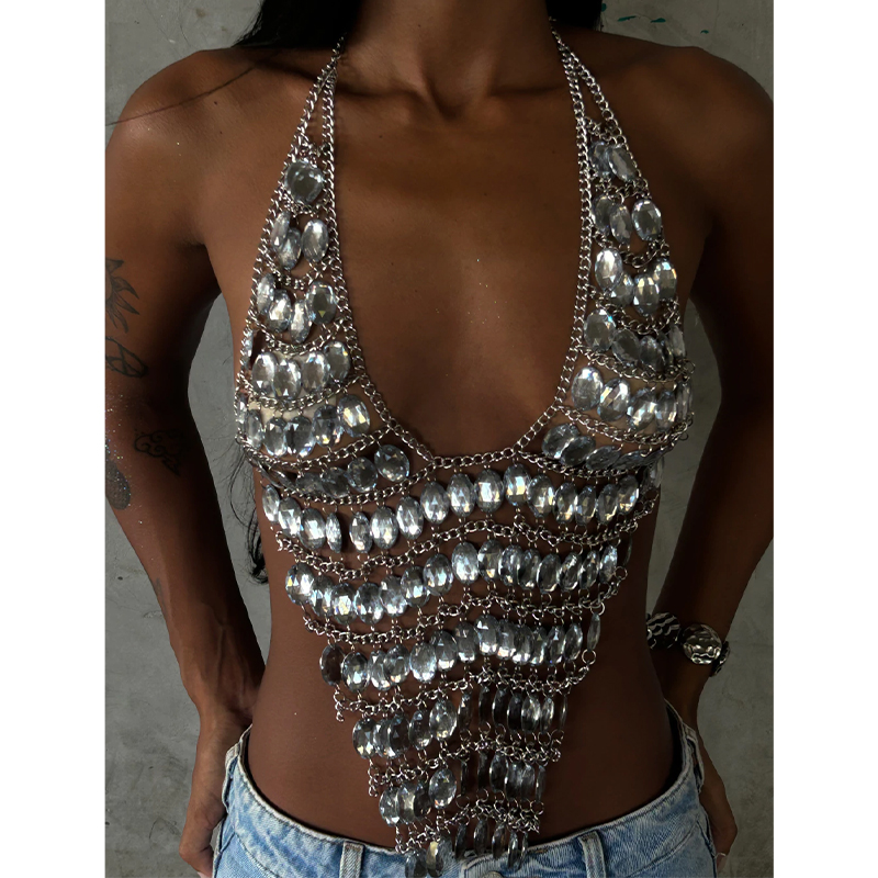 توب حمالة صدر قصير مميز مصنوع  - مراجعة Body Jewelry Bra وسعره