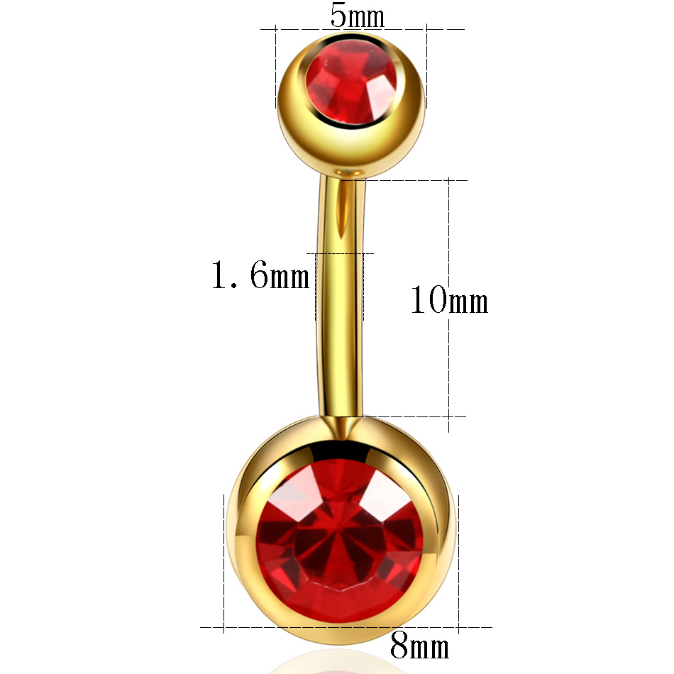 1 قطعة التيتانيوم الكريستال ال - مراجعة Belly Bar Titanium وسعره