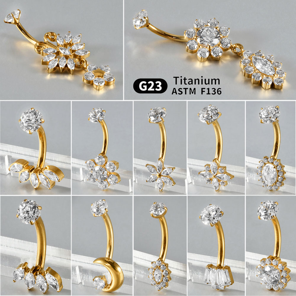 1 قطعة التيتانيوم منحوتة الزرك - مراجعة Belly Bar Titanium وسعره