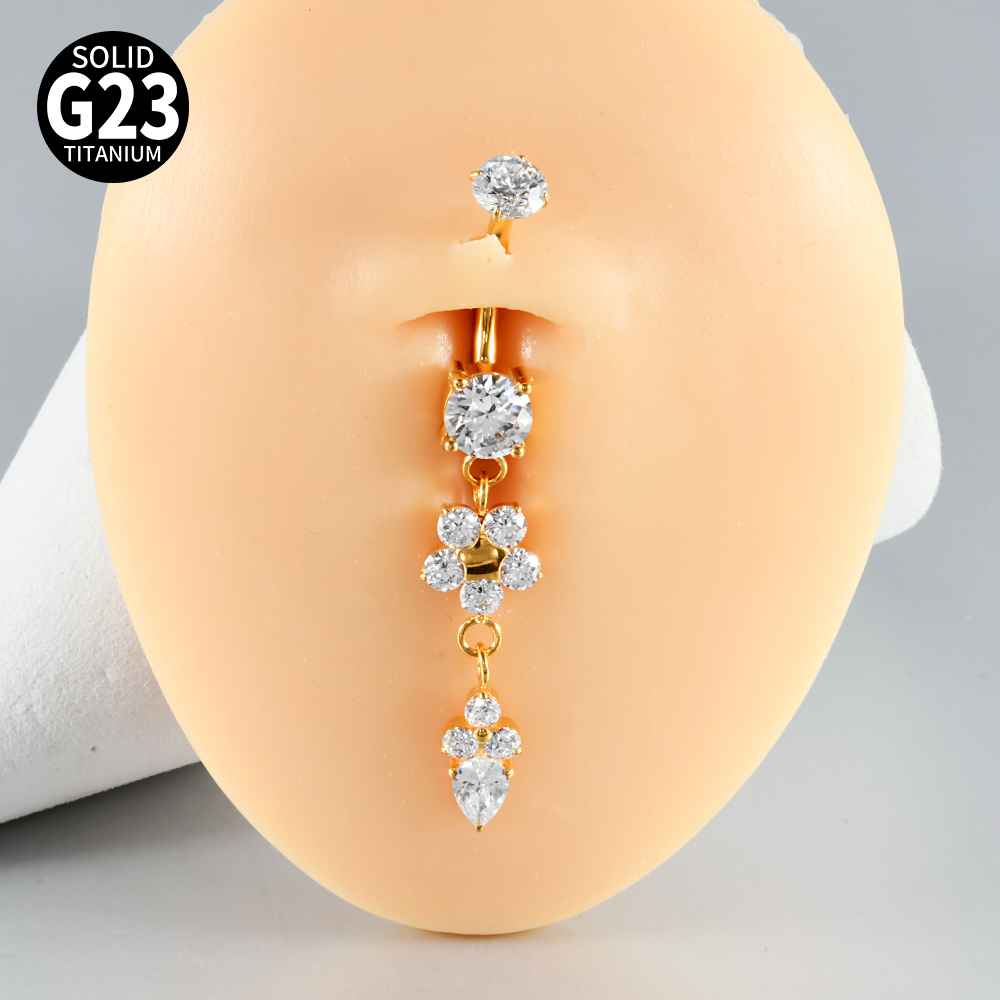 1 قطعة التيتانيوم منحوتة الزرك - مراجعة Belly Bar Titanium وسعره