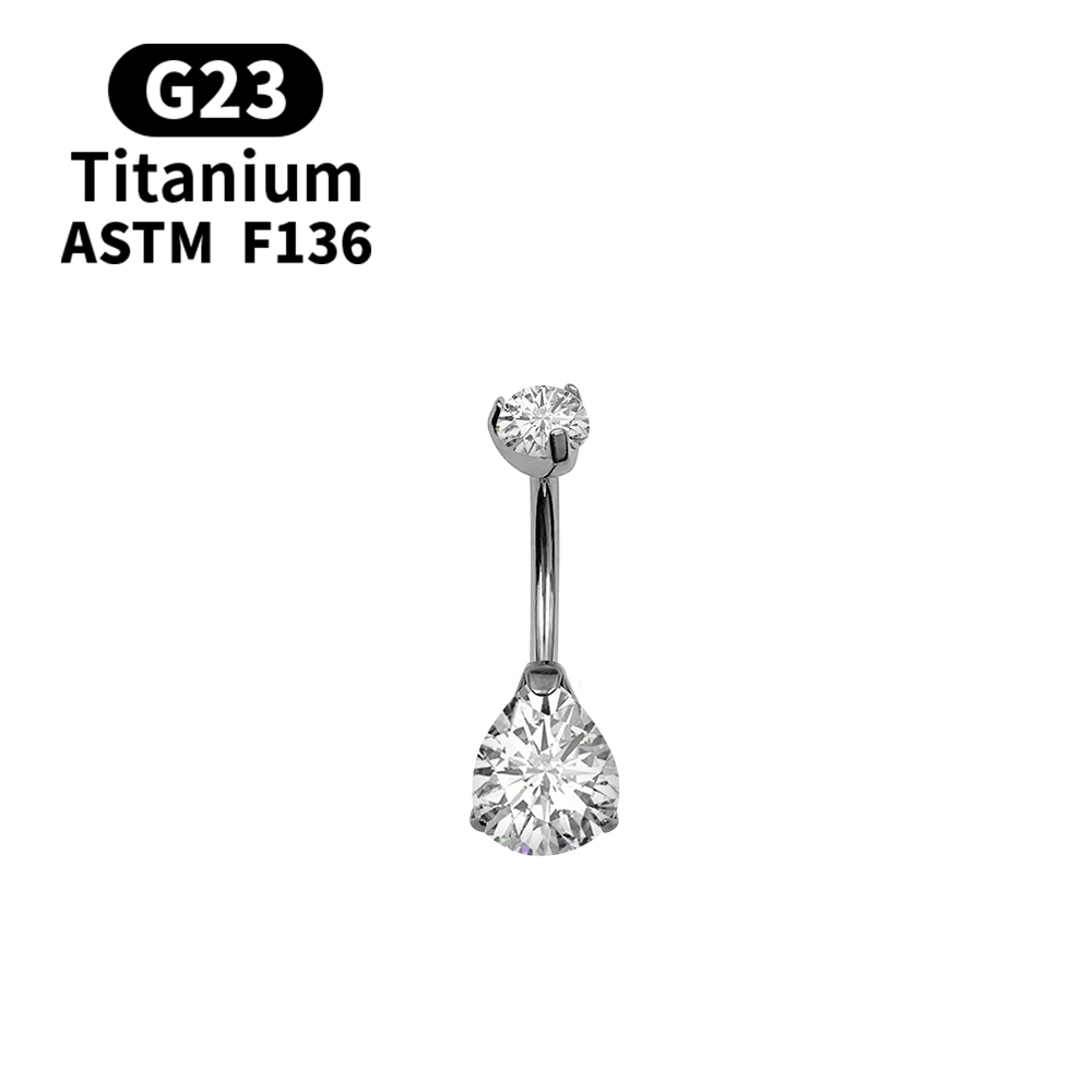 حلقة ثقب السرة 14G مع حجر أوبا - مراجعة Belly Bar Titanium وسعره