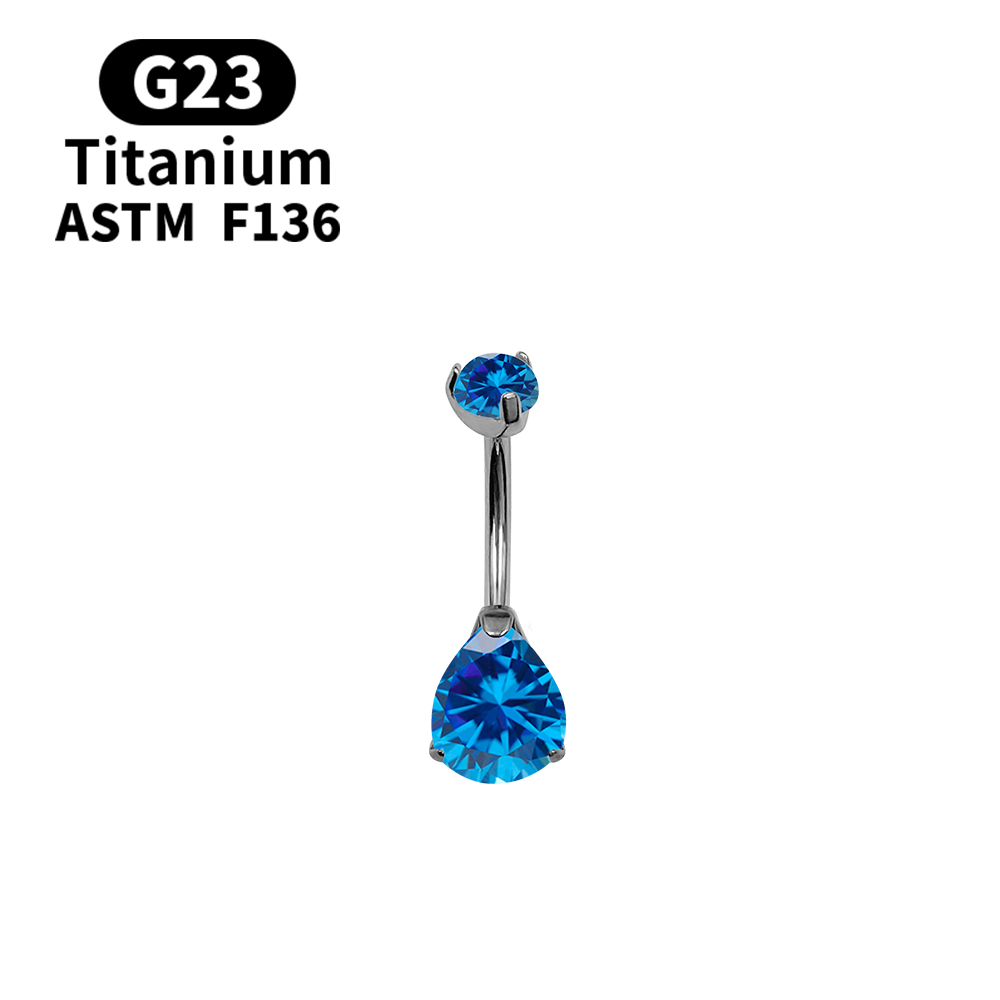 حلقة ثقب السرة 14G مع حجر أوبا - مراجعة Belly Bar Titanium وسعره