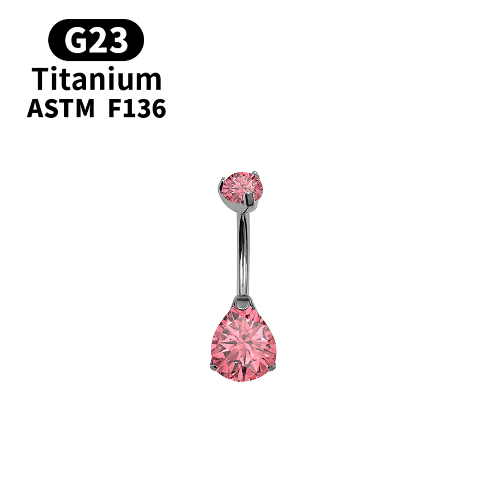 حلقة ثقب السرة 14G مع حجر أوبا - مراجعة Belly Bar Titanium وسعره