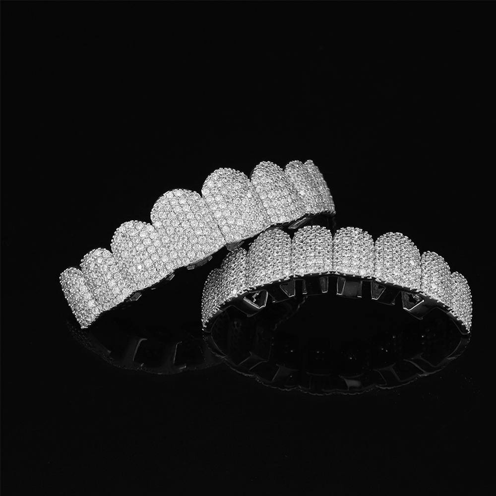 شبك أسنان مطلي بالفضة مرصع بال - مراجعة Body Jewelry Art وسعره