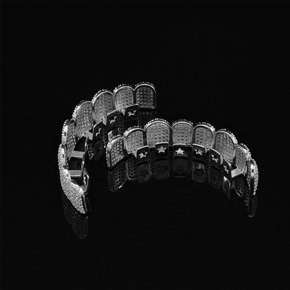 شبك أسنان مطلي بالفضة مرصع بال - مراجعة Body Jewelry Art وسعره