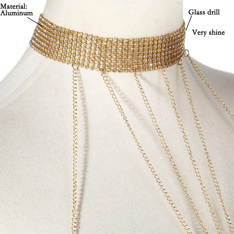 الذهب اللون الجسم سلسلة المرأة - مراجعة Body Jewelry Bra وسعره
