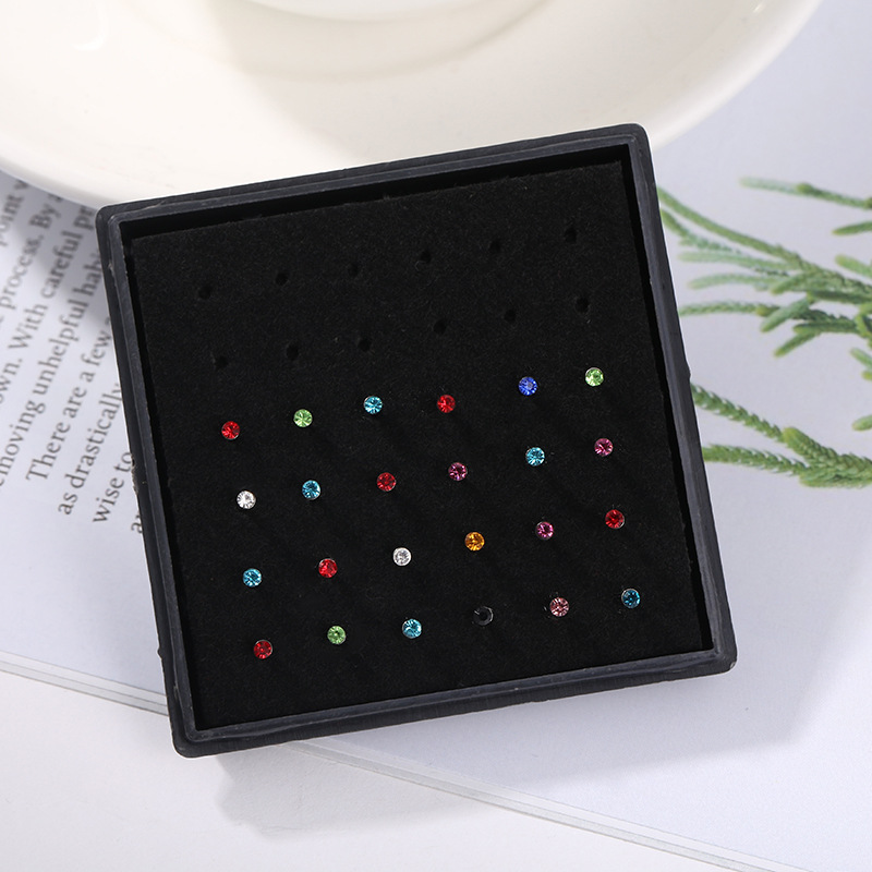 24 قطعة/صندوق كريستال الأنف ال - مراجعة Body Jewelry Display Case وسعره