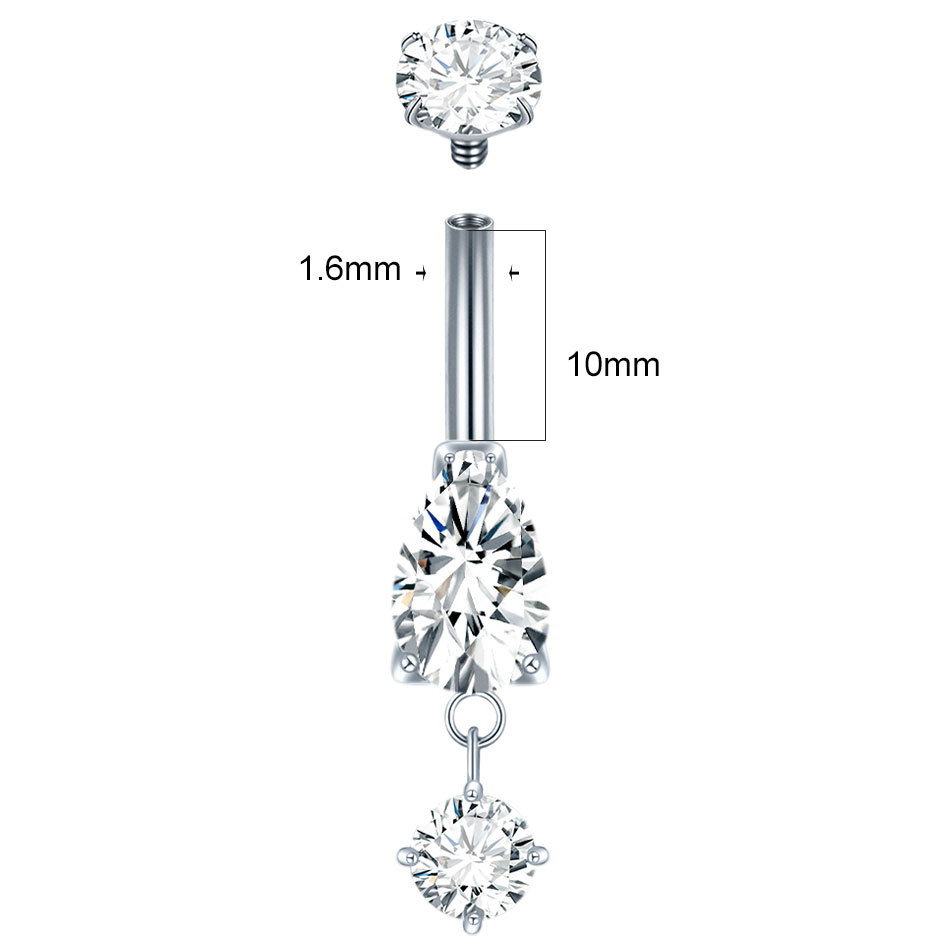 1/5 قطعة التيتانيوم كريستال ال - مراجعة Belly Bar Titanium وسعره