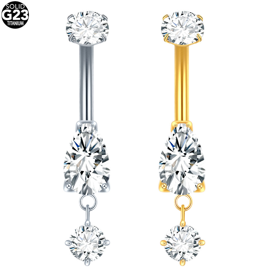 1/5 قطعة التيتانيوم كريستال ال - مراجعة Belly Bar Titanium وسعره