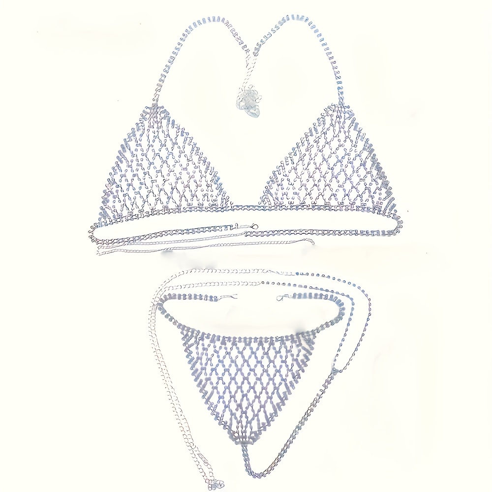 شخصية تألق فضي حجر الراين الجس - مراجعة Body Jewelry Bra وسعره