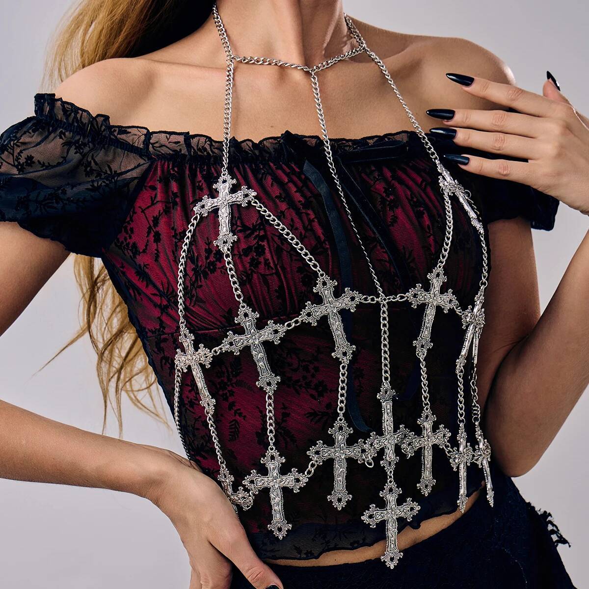 Ingemark مثير فضي اللون يسوع ا - مراجعة Body Jewelry Goth وسعره