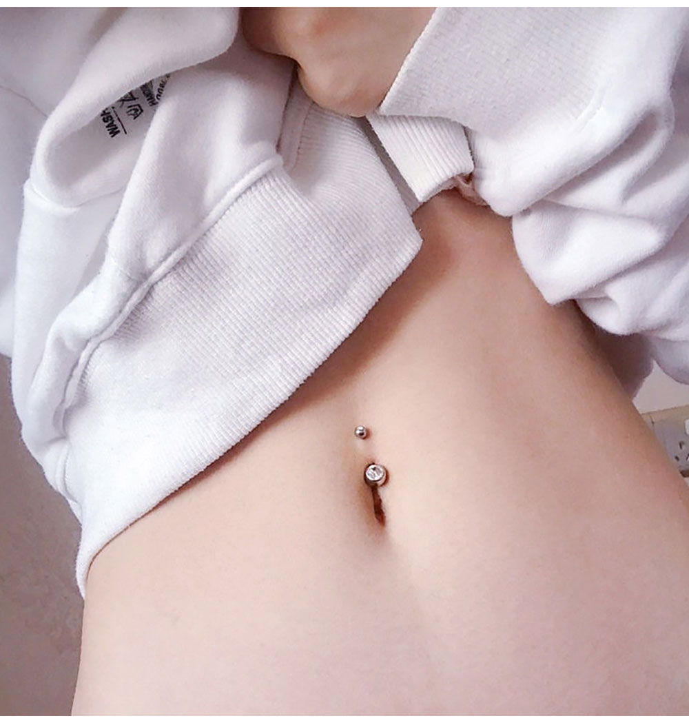 مزدوجة جوهرة البطن زر خواتم ال - مراجعة Belly Bar Titanium وسعره