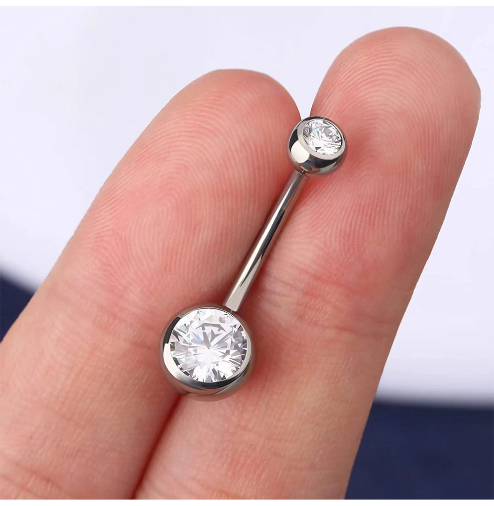 مزدوجة جوهرة البطن زر خواتم ال - مراجعة Belly Bar Titanium وسعره