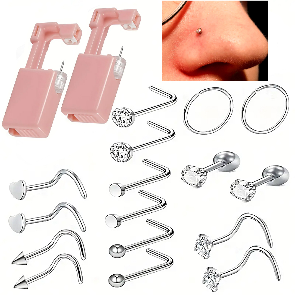 12-1 قطعة وحدة ثقب الأنف اللطي - مراجعة Body Jewelry Factory وسعره