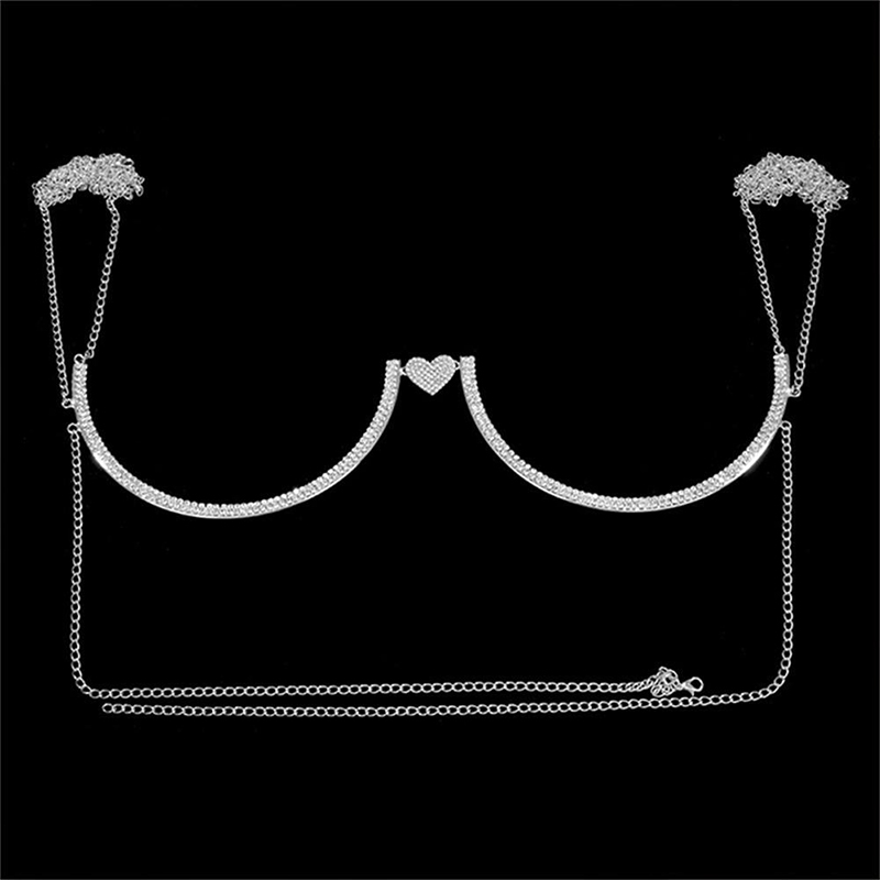 Stonefans القلب حجر الراين الص - مراجعة Body Jewelry Bra وسعره