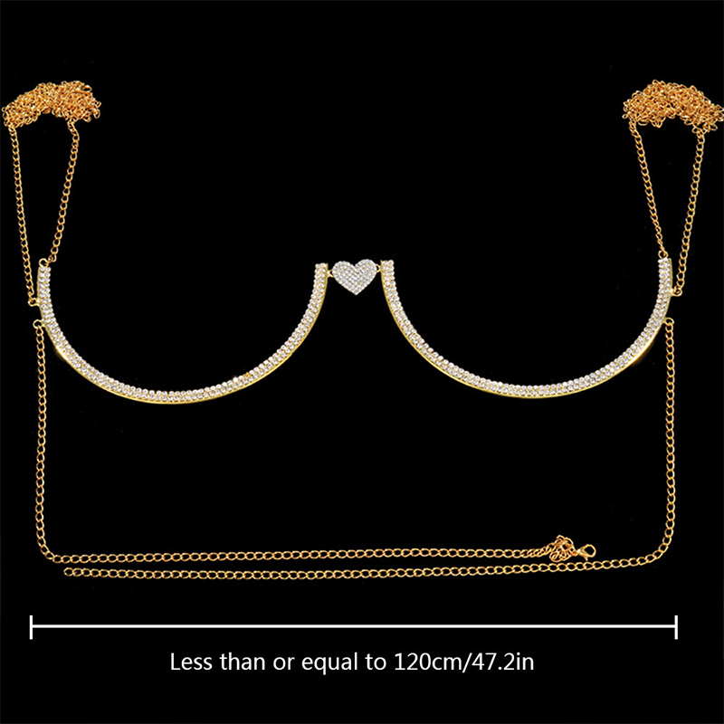 Stonefans القلب حجر الراين الص - مراجعة Body Jewelry Bra وسعره
